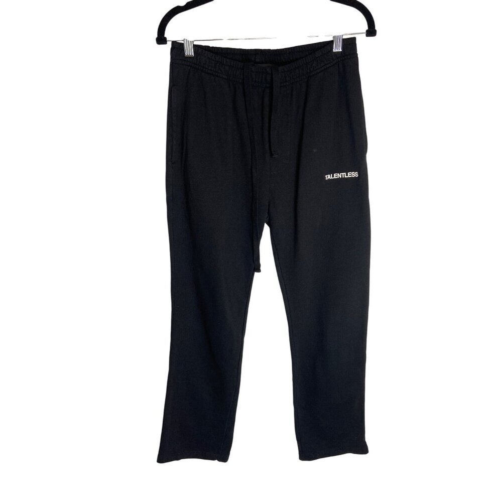 Talentless High Rise Stretch Pull On Black Cotton Sweatpants-sz Small